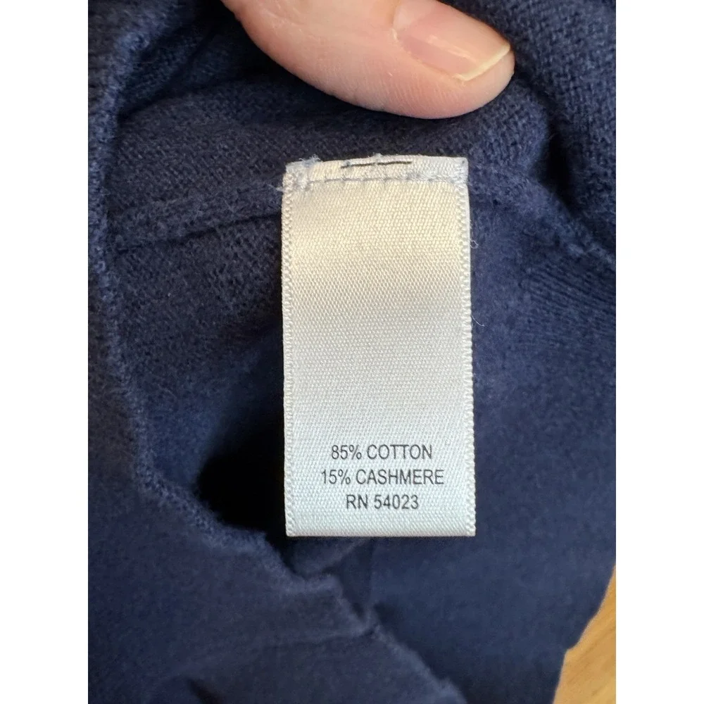 Banana Republic Cotton Cashmere Sweater‎ Blue Crewneck Pullover Old Money Mens M